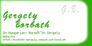gergely borbath business card